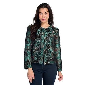 Green Indigo Moon Bead Embellished Jacket NWT